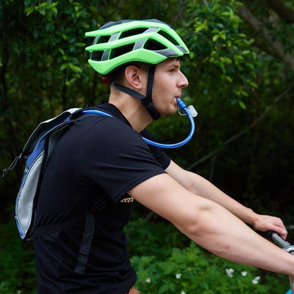 Hydration Backpack Pack with 2L Water Bladder Water Rucksack Backpack for Hiking Running Biking Blue V1308-DSZKI-221-4