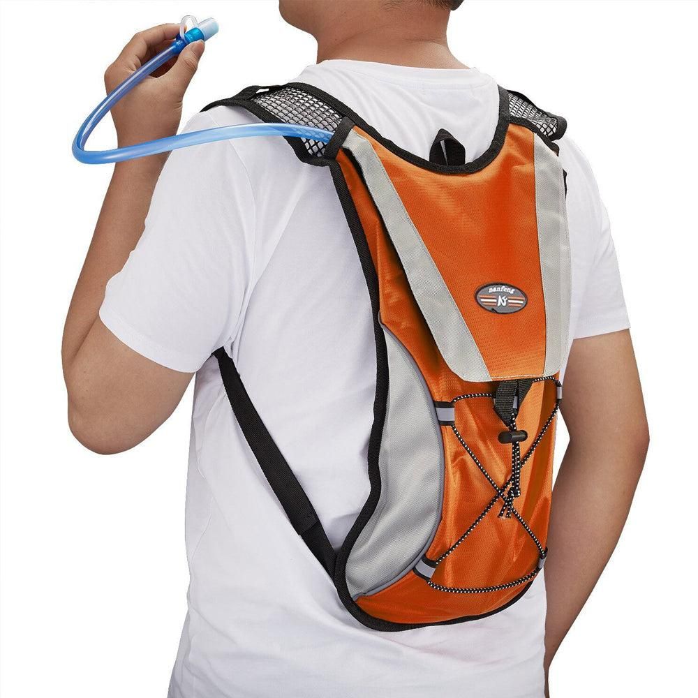 Hydration Backpack Pack with 2L Water Bladder Water Rucksack Backpack for Hiking Running Biking Orange V1308-DSZKI-221-5