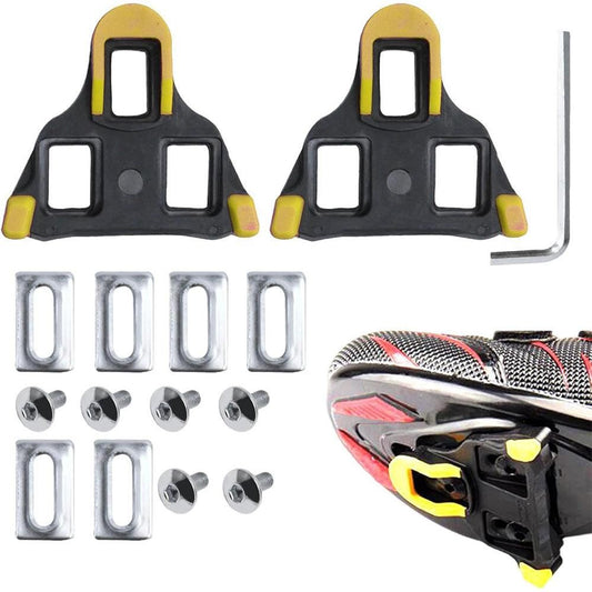 2X Replacement Locking Cycling Pedals Cleat for Road Cycle Yellow V1308-DSZKI-222-2
