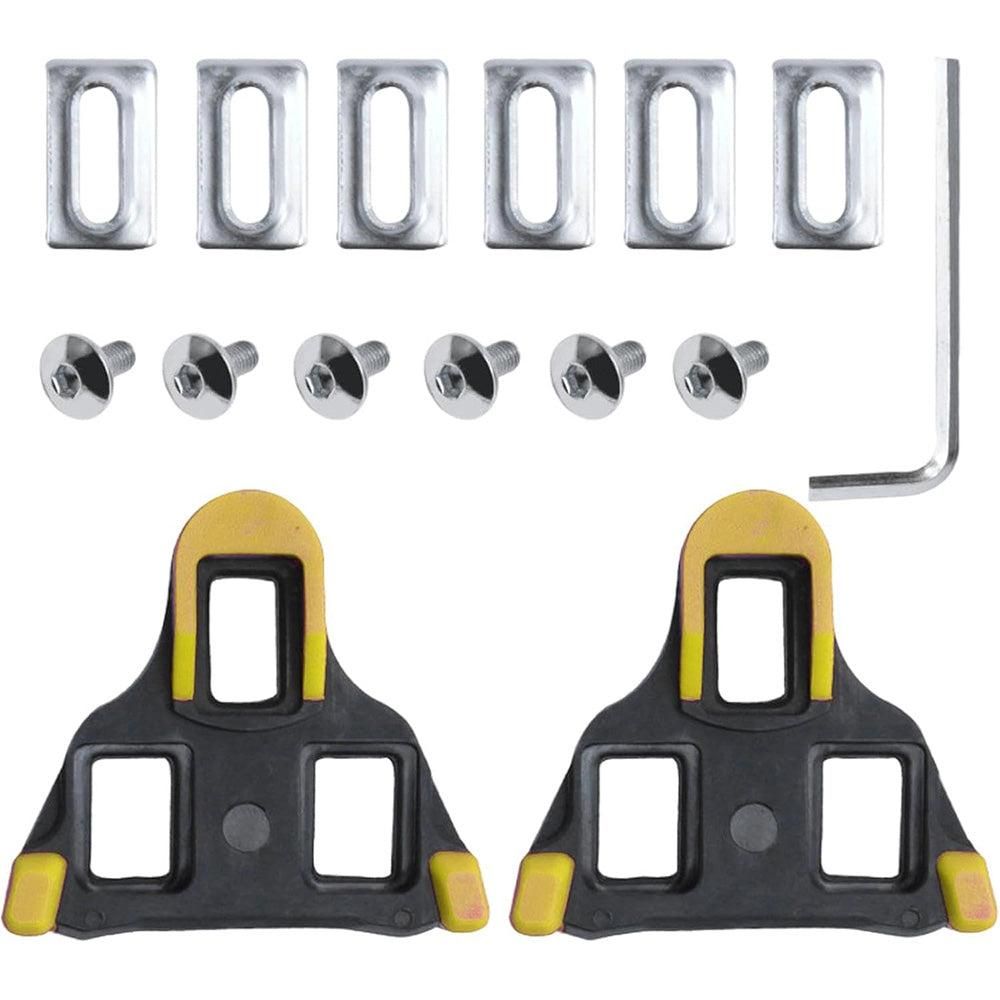 2X Replacement Locking Cycling Pedals Cleat for Road Cycle Yellow V1308-DSZKI-222-2