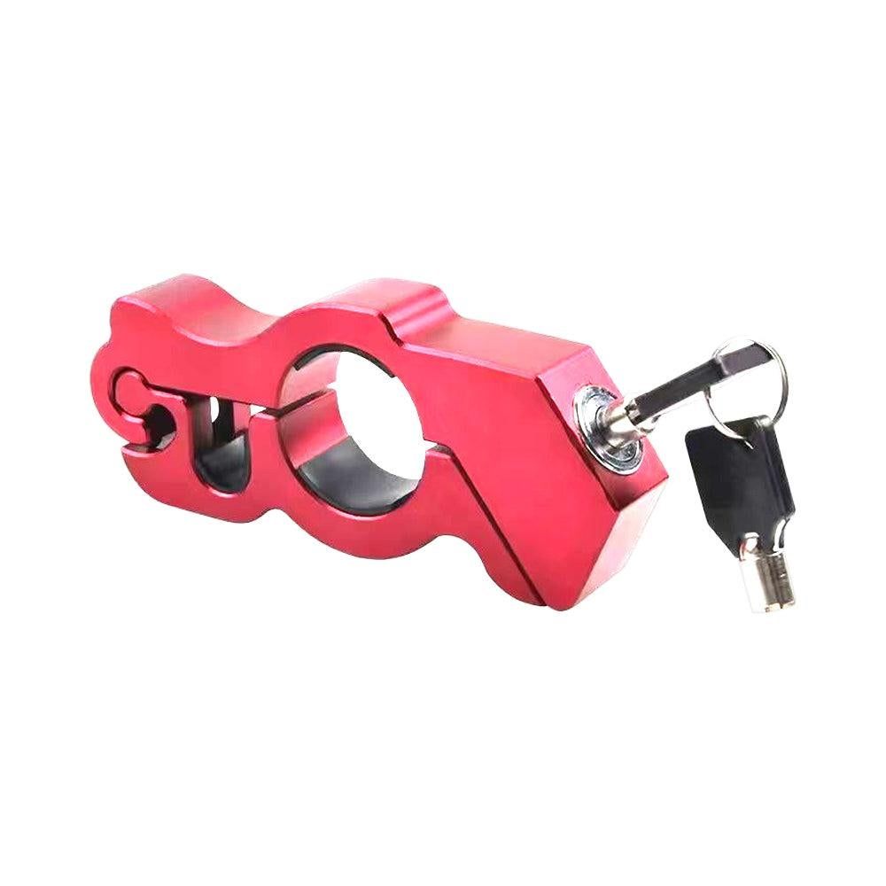 Motorcycle Bicycle Handlebar Anti-Theft Lock Grip Security Accessory Red V1308-DSZKI-224-1