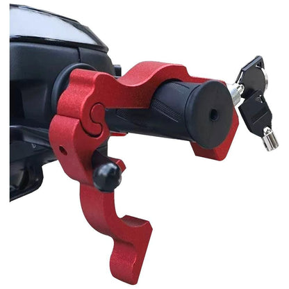Motorcycle Bicycle Handlebar Anti-Theft Lock Grip Security Accessory Red V1308-DSZKI-224-1