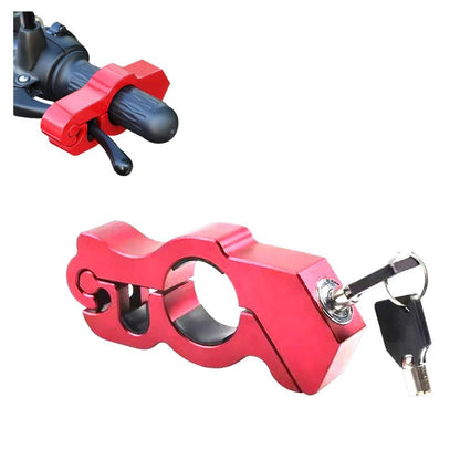 Motorcycle Bicycle Handlebar Anti-Theft Lock Grip Security Accessory Red V1308-DSZKI-224-1