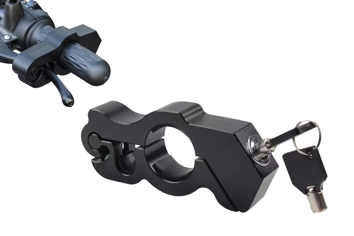 Motorcycle Bicycle Handlebar Anti-Theft Lock Grip Security Accessory Black V1308-DSZKI-224-2
