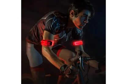 2Pcs Rechargeable Glowing Bracelet LED Slap Wristband Night Running Security Armband Strap Red V1308-DSZKI-226-2