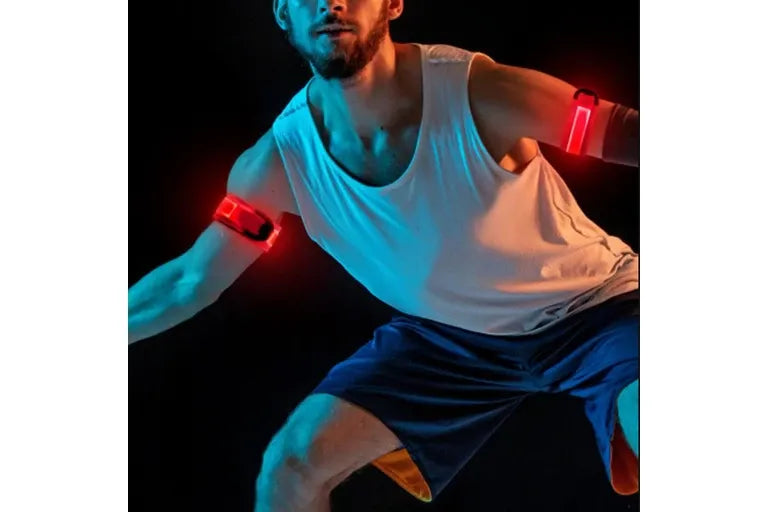 2Pcs Rechargeable Glowing Bracelet LED Slap Wristband Night Running Security Armband Strap Red V1308-DSZKI-226-2