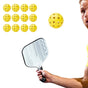 12Pcs Set 40-Hole Pickleball Balls High Bounce Outdoor Pickleball Set Yellow V1308-DSZKI-227-2