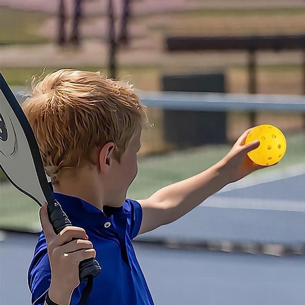 12Pcs Set 40-Hole Pickleball Balls High Bounce Outdoor Pickleball Set Yellow V1308-DSZKI-227-2
