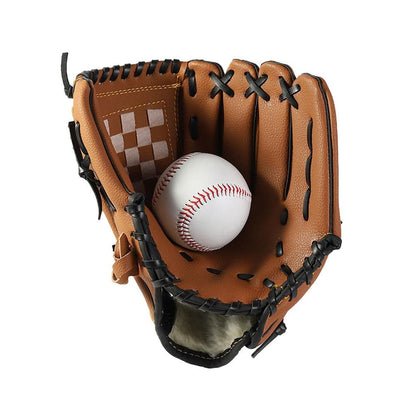 1X Baseball Glove Softball Training Mitt Left Hand Gloves for Adult Brown - M V1308-DSZKI-230-2