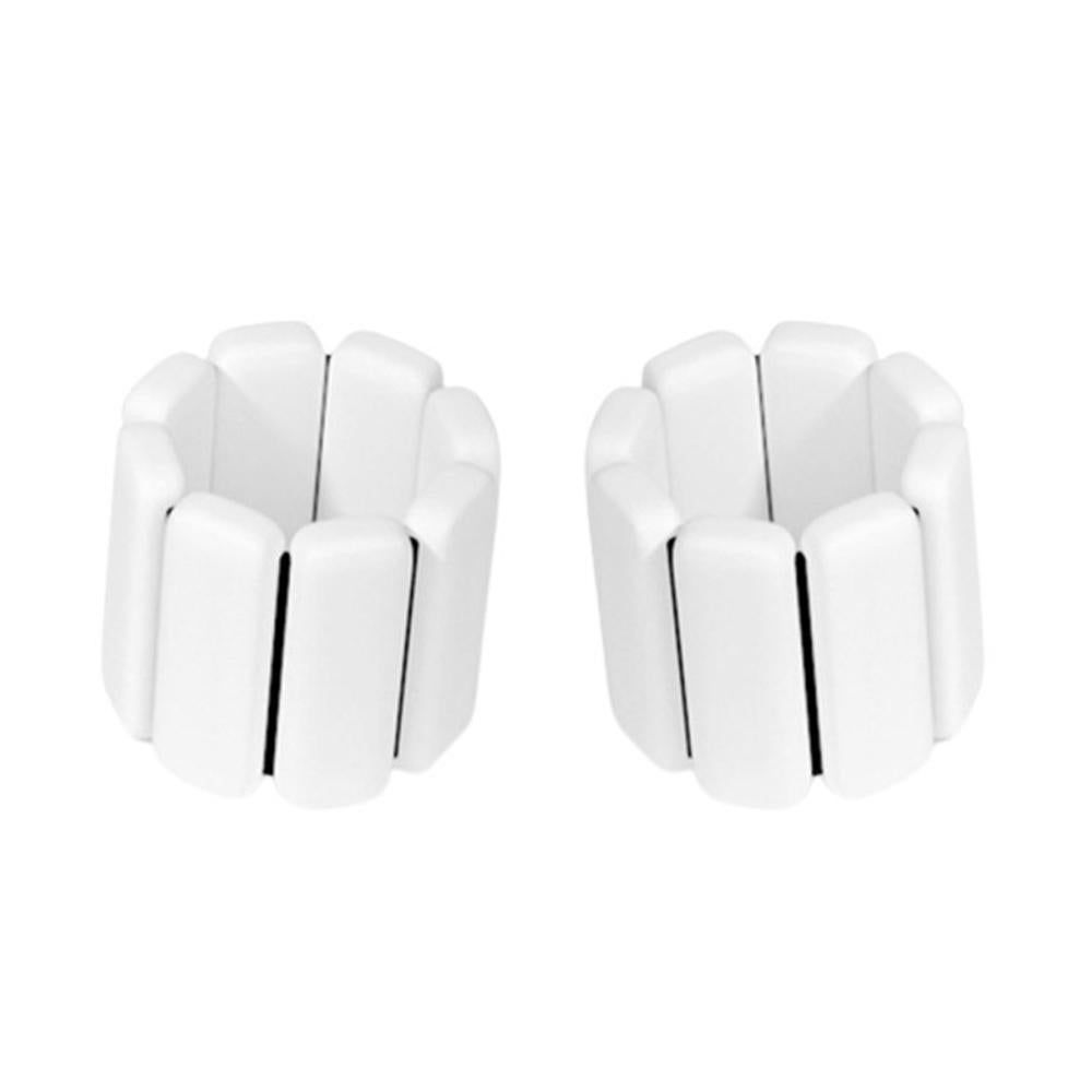 1Pair Adjustable Wrist Ankle Weight Bangles Wearable Fitness Training Bangles - White V1308-DSZKI-232-2