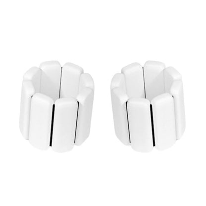 1Pair Adjustable Wrist Ankle Weight Bangles Wearable Fitness Training Bangles - White V1308-DSZKI-232-2