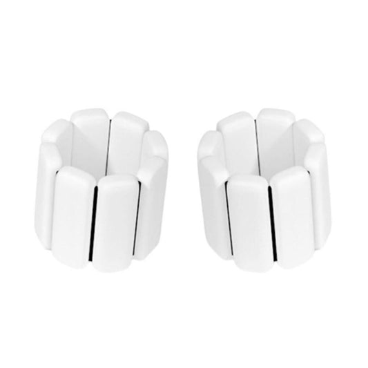 1Pair Adjustable Wrist Ankle Weight Bangles Wearable Fitness Training Bangles - White V1308-DSZKI-232-2