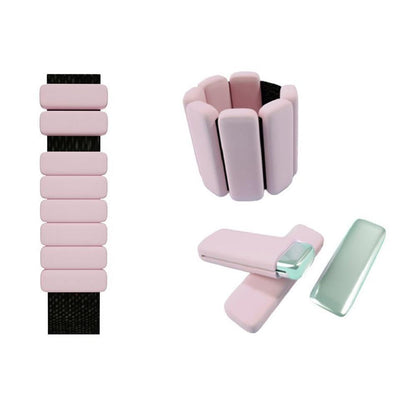 1Pair Adjustable Wrist Ankle Weight Bangles Wearable Fitness Training Bangles - White V1308-DSZKI-232-2