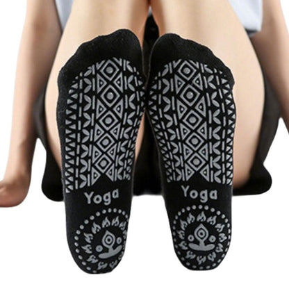 3 Pairs Cross Strap Round Toe Non-Slip Socks for Yoga Pilates and Barre V1308-DSZKI-234