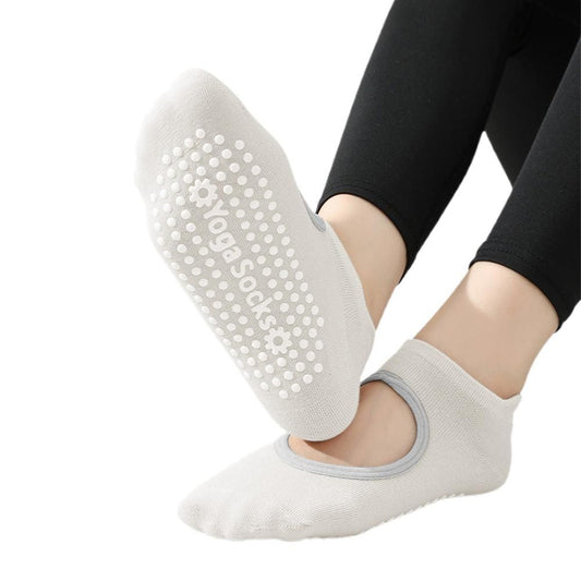 4 Pairs of Anti-Slip Yoga Socks Comfortable Pilates Socks with Grips for Workout Barre V1308-DSZKI-235