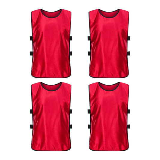4Pcs Scrimmage Training Vest Team Sports Games Practice Jersey Red V1308-DSZKI-237-3