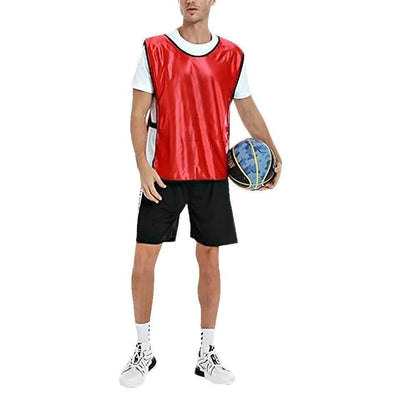 4Pcs Scrimmage Training Vest Team Sports Games Practice Jersey Red V1308-DSZKI-237-3