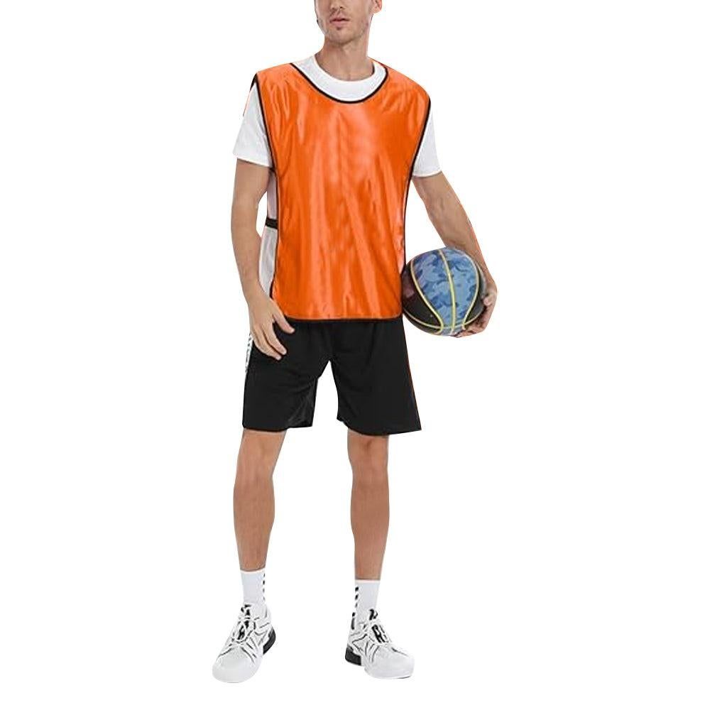 4Pcs Scrimmage Training Vest Team Sports Games Practice Jersey Orange V1308-DSZKI-237-4