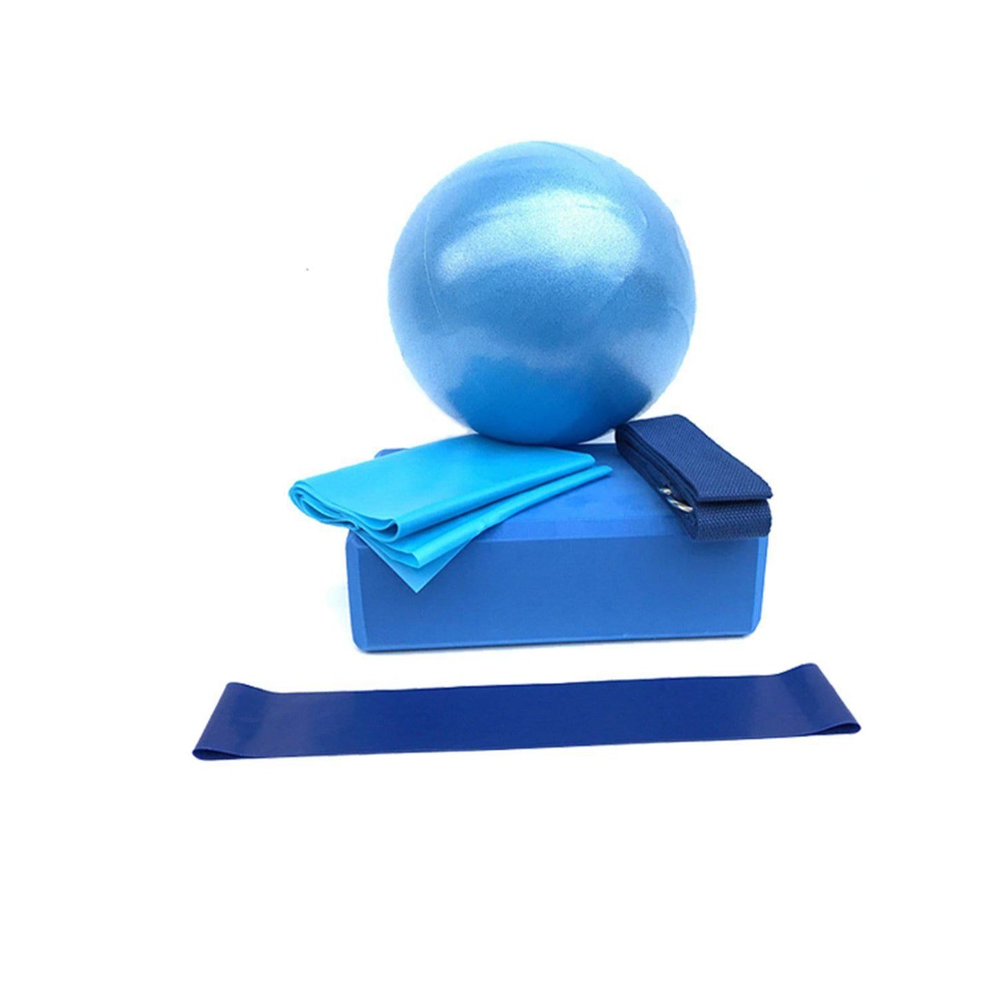 5 Pcs Yoga Pliates Set Workout Kit Professional Exercise Essentials - Blue V1308-DSZKI-239-2