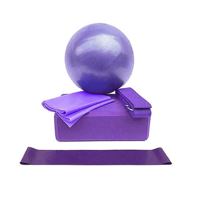 5 Pcs Yoga Pliates Set Workout Kit Professional Exercise Essentials - Blue V1308-DSZKI-239-2