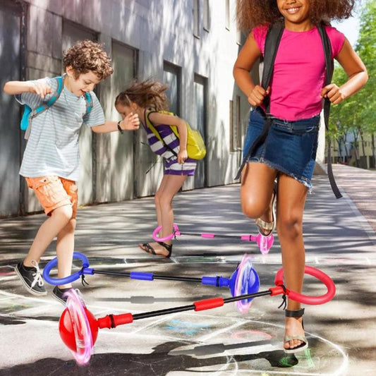 Foldable Skip Ball for Colorful Flashing Wheel Skip Ball Game Fitness Toys Red V1308-DSZKI-245-1