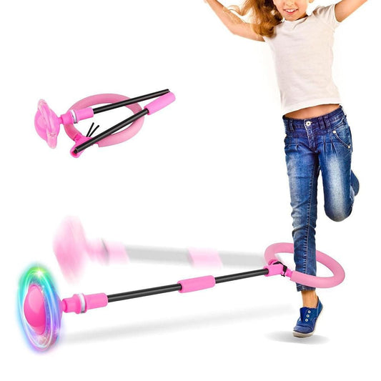 Foldable Skip Ball for Colorful Flashing Wheel Skip Ball Game Fitness Toys Pink V1308-DSZKI-245-2