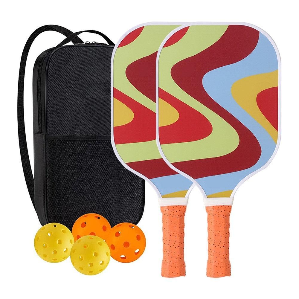 Fiberglass Pickleball Racket Set Pickleball Paddle with 4 Balls Style 2 V1308-DSZKI-251-3
