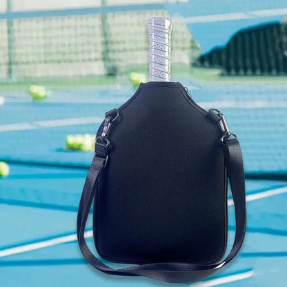Pickleball Paddle Bag with Adjustable Shoulder Strap and Hanging Hook Black V1308-DSZKI-253-1