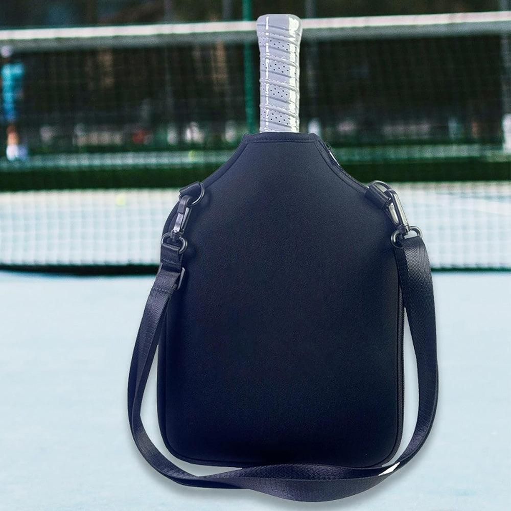Pickleball Paddle Bag with Adjustable Shoulder Strap and Hanging Hook Black V1308-DSZKI-253-1