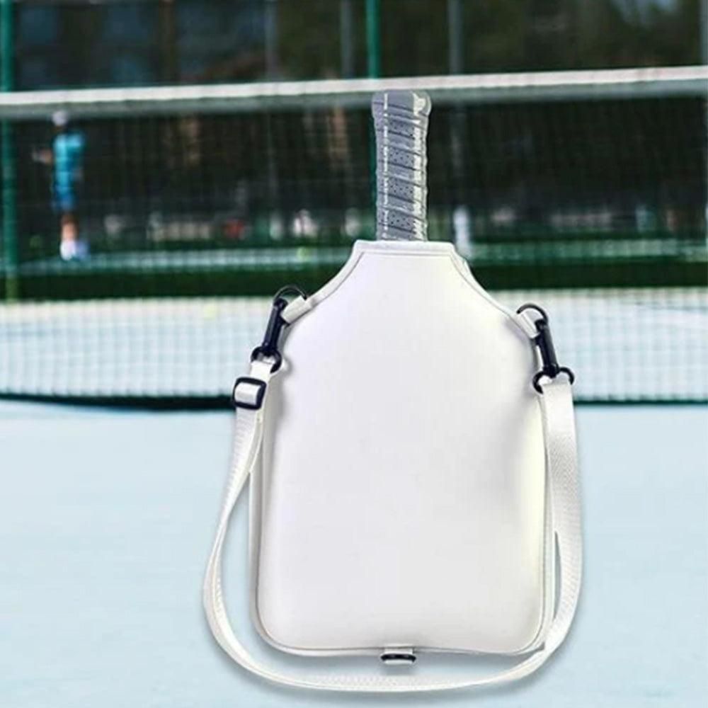 Pickleball Paddle Bag with Adjustable Shoulder Strap and Hanging Hook White V1308-DSZKI-253-2