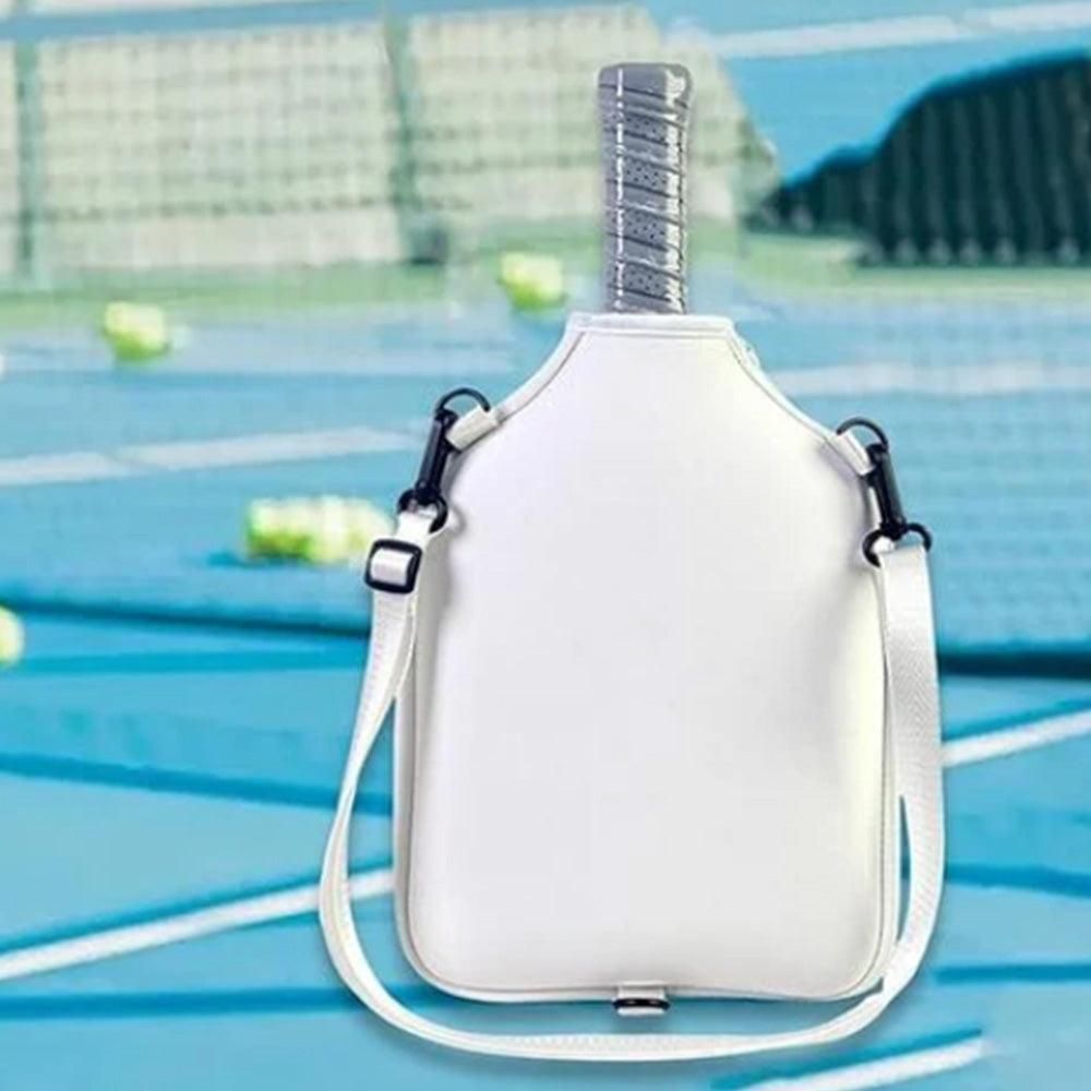 Pickleball Paddle Bag with Adjustable Shoulder Strap and Hanging Hook White V1308-DSZKI-253-2