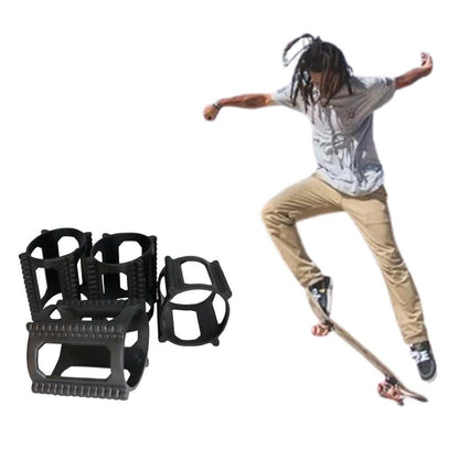 4 Pieces Skater Trick Trainers Silicone Skateboard Wheel Stop Covers Skater Skill Training Tools Blue V1308-DSZKI-255-1