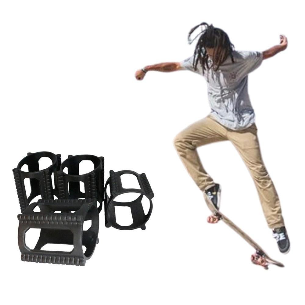 4 Pieces Skater Trick Trainers Silicone Skateboard Wheel Stop Covers Skater Skill Training Tools Black V1308-DSZKI-255-2
