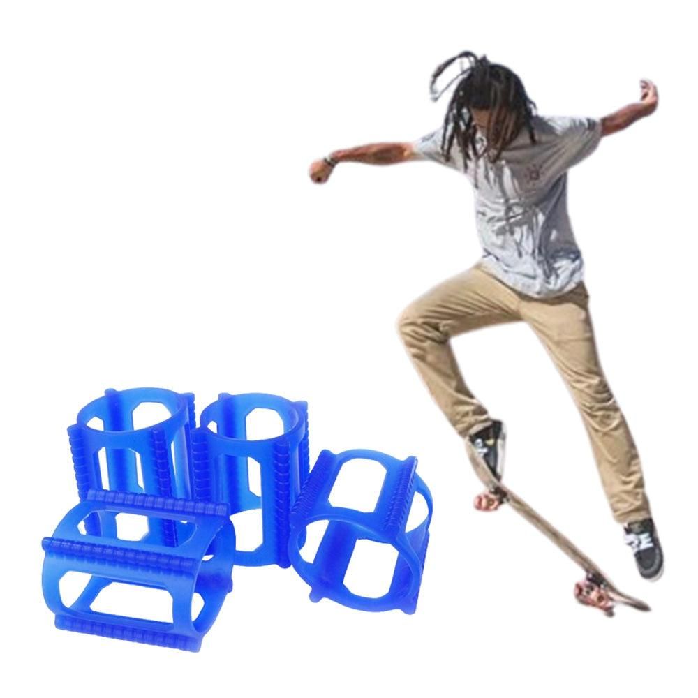 4 Pieces Skater Trick Trainers Silicone Skateboard Wheel Stop Covers Skater Skill Training Tools Red V1308-DSZKI-255-3