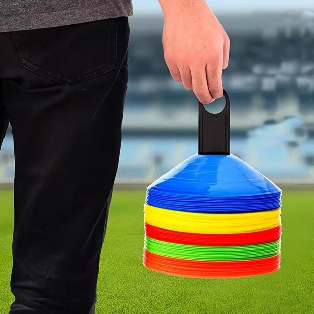 50Pcs Soccer Cones with Storage Bags and Brackets Sports Training Marker Discs V1308-DSZKI-257
