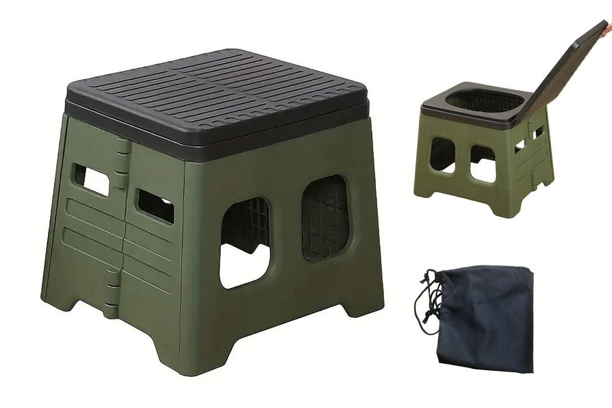 Portable Folding Toilet for Camping & Travel - Green V1308-DSZKI-26-2