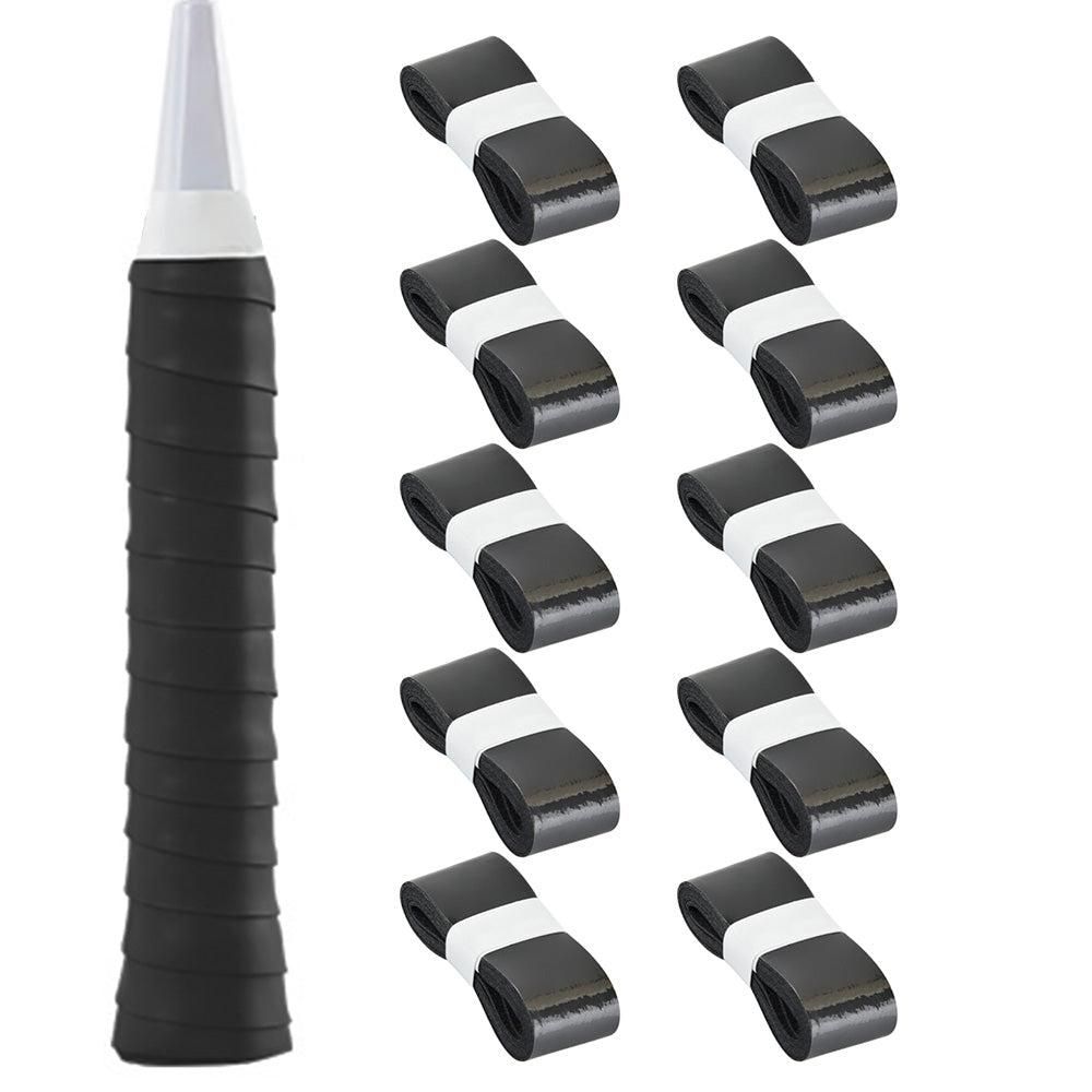 10 Pcs Tennis Racket Grip Tape PU Anti-Slip Overgrip Black V1308-DSZKI-260-1