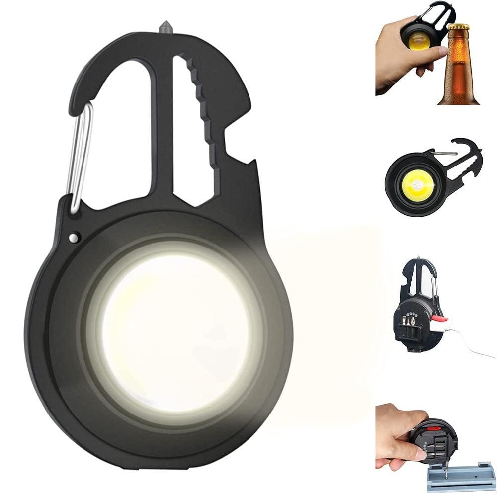 Mini COB LED Key Ring Flashlight Work Light Pocket Rechargeable Torch Camping V1308-DSZKI-266