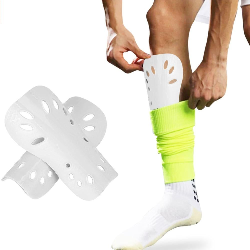 Pair of Soccer Shin Guards Breathable Calf Protective Gear for Adults White V1308-DSZKI-270-1