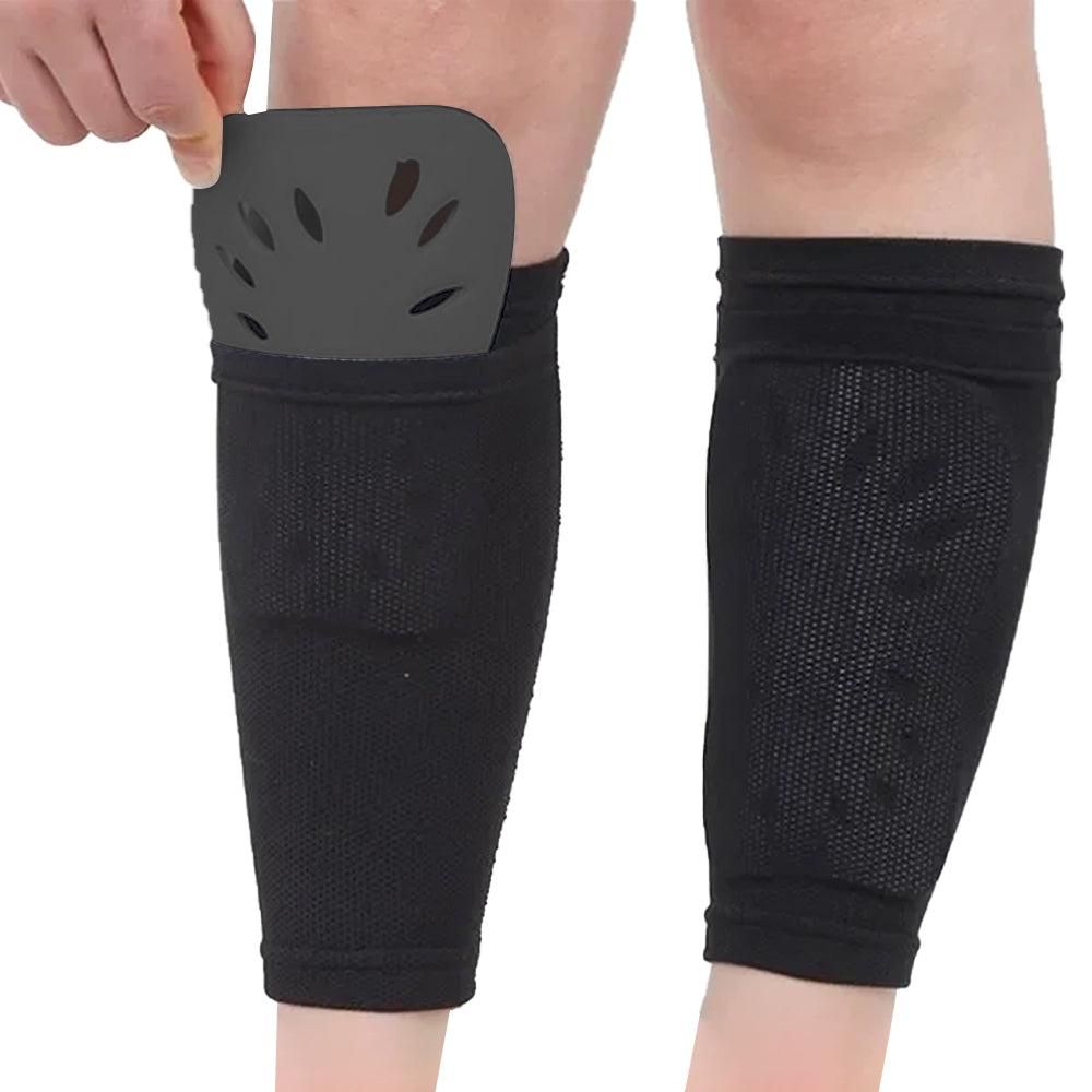Pair of Soccer Shin Guards Breathable Calf Protective Gear for Adults Black V1308-DSZKI-270-2