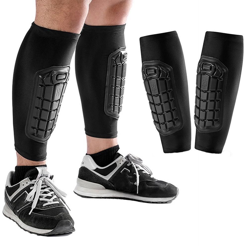 Pair of Soccer Shin Guards Breathable Calf Protective Gear for Adults Black V1308-DSZKI-270-2