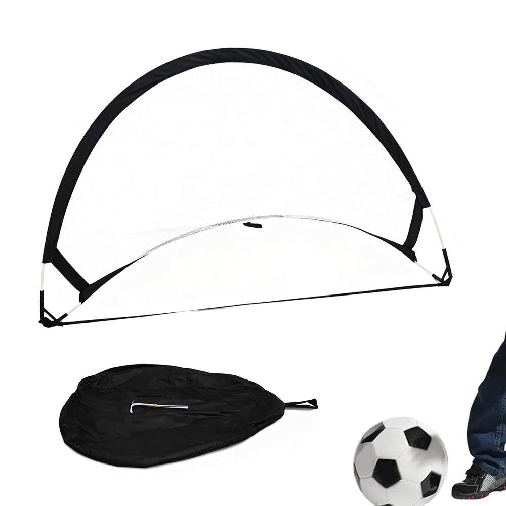 Portable Pop-Up Soccer Goal Set with 3 Ground Pegs and Carry Storage Bag Black V1308-DSZKI-271-1