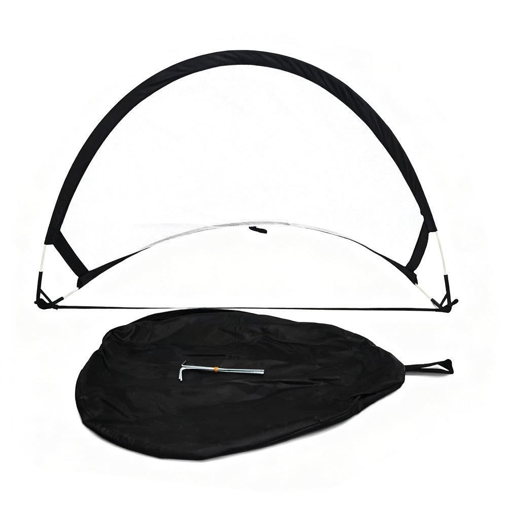 Portable Pop-Up Soccer Goal Set with 3 Ground Pegs and Carry Storage Bag Black V1308-DSZKI-271-1