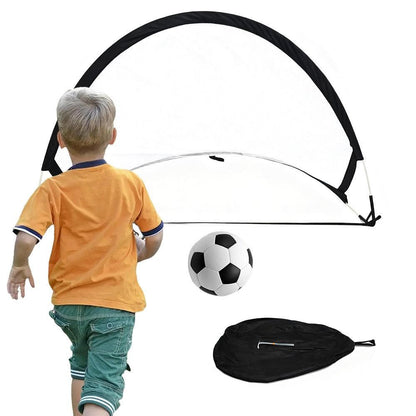 Portable Pop-Up Soccer Goal Set with 3 Ground Pegs and Carry Storage Bag Black V1308-DSZKI-271-1