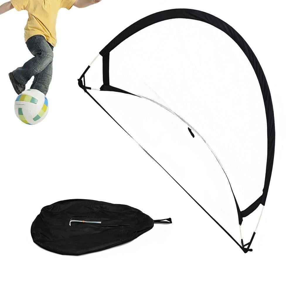 Portable Pop-Up Soccer Goal Set with 3 Ground Pegs and Carry Storage Bag Black V1308-DSZKI-271-1