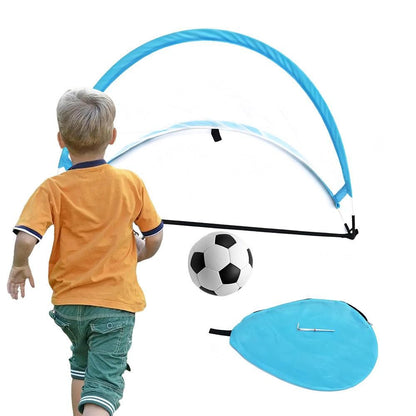 Portable Pop-Up Soccer Goal Set with 3 Ground Pegs and Carry Storage Bag Blue V1308-DSZKI-271-2