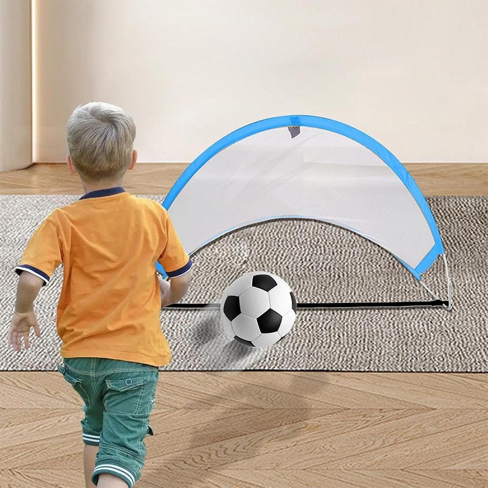 Portable Pop-Up Soccer Goal Set with 3 Ground Pegs and Carry Storage Bag Blue V1308-DSZKI-271-2