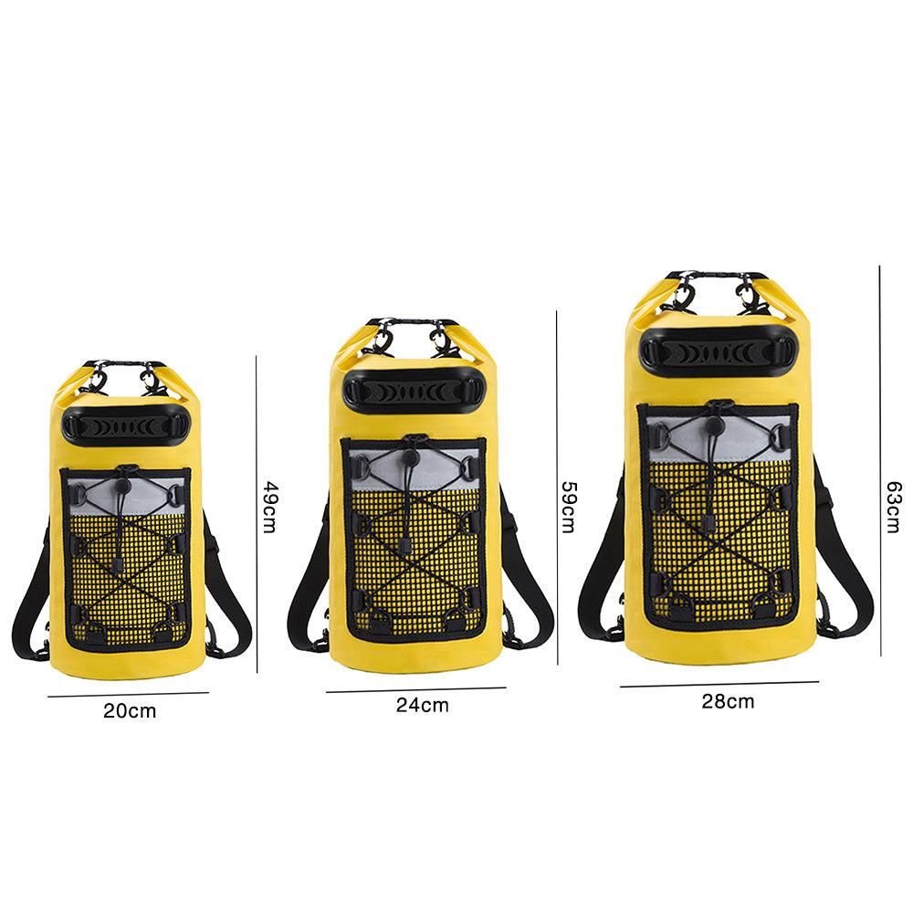 Roll-Top Backpack Dry Bag with Handle for Fishing Boating and Camping Yellow - S V1308-DSZKI-273-1