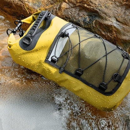 Roll-Top Backpack Dry Bag with Handle for Fishing Boating and Camping Yellow - S V1308-DSZKI-273-1