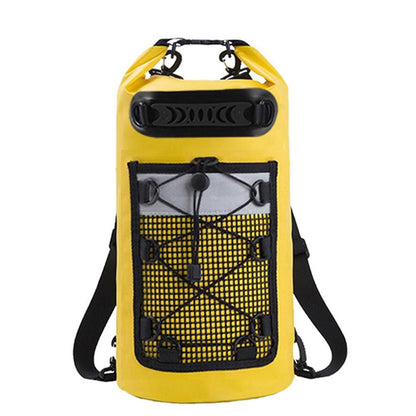 Roll-Top Backpack Dry Bag with Handle for Fishing Boating and Camping Yellow - S V1308-DSZKI-273-1